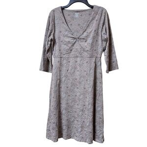 Toad & Co Rosalinda Dress Womens V Neck 3/4 Sleeve Geometric Minimalist Sz S